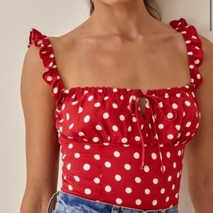 NWT Reformation Cortese Top in Campari